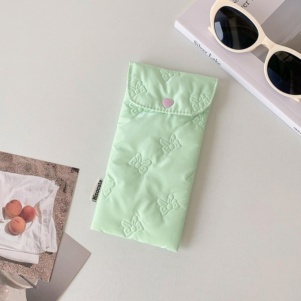 Back-to-school Season  Girls' Shiny Bow Snap Pen Case  Students' Portable Stationery Storage Bag  Cosmetics and Toiletries Bag