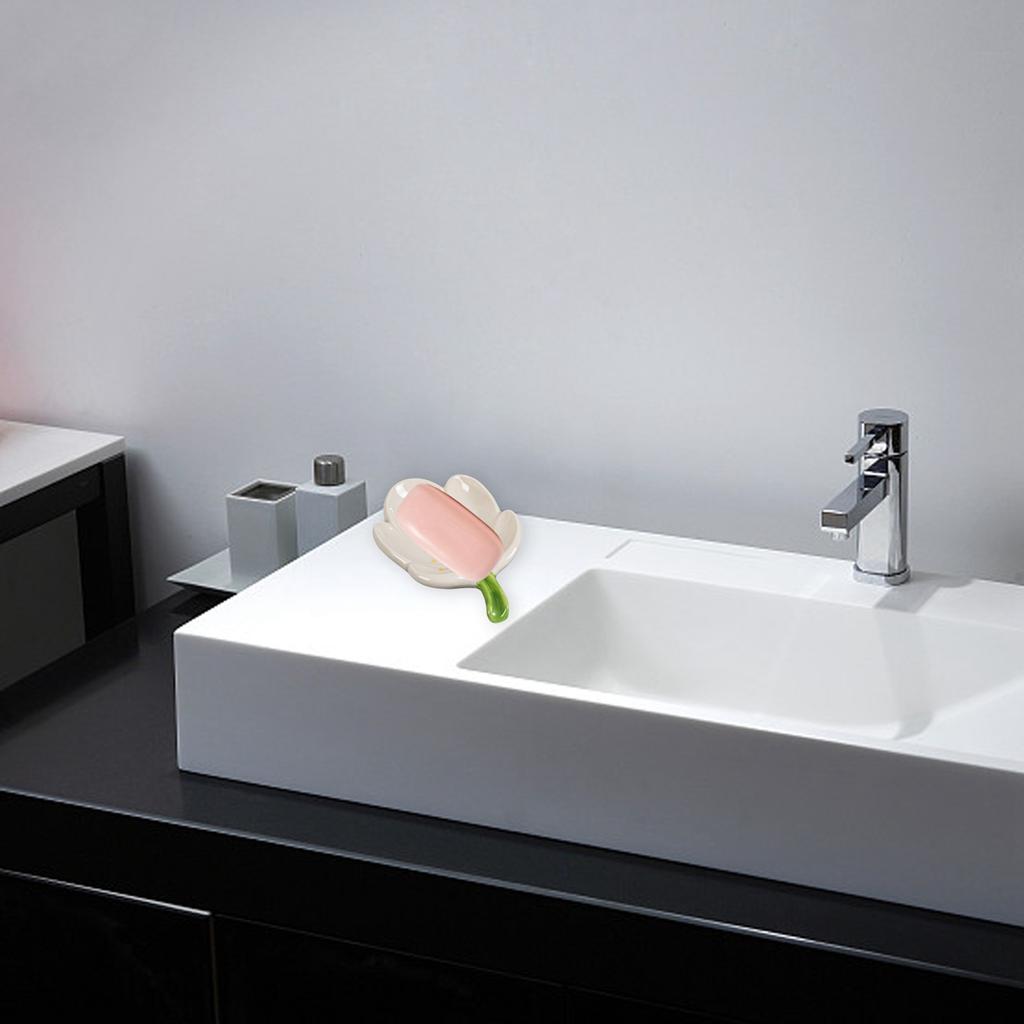 Ceramic Leaf Soap Box Drain Soap Shelf Soap Holder Soap Dish Tray
