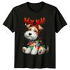 Dog Christmas Lights Reindeer Holiday Unisexs Unisexs Graphic Tee