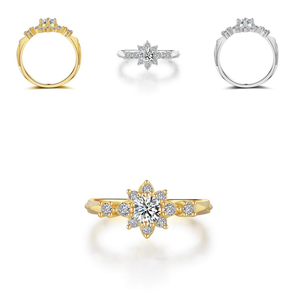 Sweet Womens Fashion Goldplated Elegant Crystal Rhinestone Wedding Ring