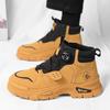 Pánské boty podzimní a zimní ležérní žluté boty protiskluzové outdoorové boty měkká podrážka módní mládež rotační tkaničky pracovní boty