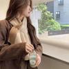 Short Women's Autumn/Winter Cross Knitted Scarf with Color Blocked Versatile Winter Warmth and Lazy Neck Protection Long Scarf
