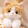 Simulation Black And White Cats Plushie Lifelike Striped Cat Kitten Deep Blue Eyes Cat Plush Toy Home Decor Black Doll Toys