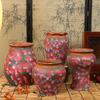 Hand-Painted Terracotta Flower Pots - Breathable Red Clay, Unglazed, Large Diameter, Creative Folk-Inspired Vases for Green Plants.