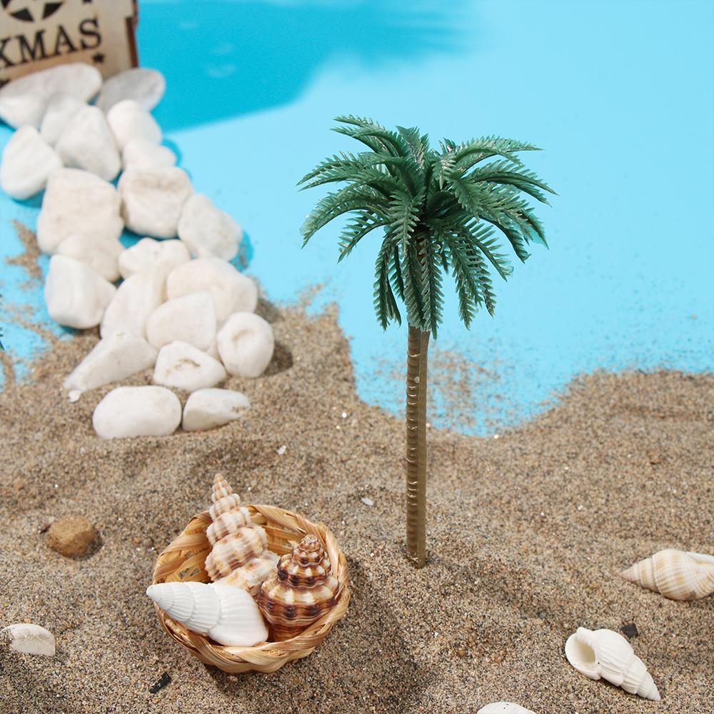 5Pcs Plastic Coconut Palm Tree Miniature Plant Pots Bonsai Craft Micro Landscape DIY Decoration Scenery Model