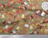Soimoi Japan Crepe Satin Fabric Fruits,Bread & Donut Food Decor Fabric Printed metre 42 Inch