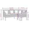 L shaped Sofa with Cushions Poly Rattan Grey