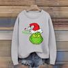 Women's Christmas Print Cardigan Long Sleeve Round Neck Knit Top