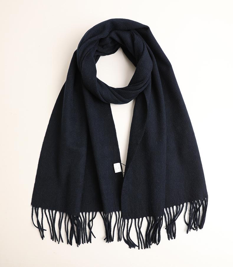 40 wide wool plain long scarf autumn and winter long beard warm plain shawl men's and women's scarf batch
