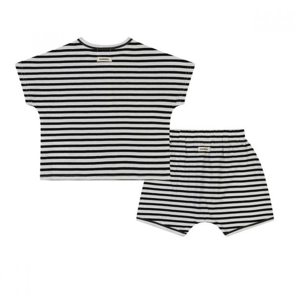 Kangol Kids Black Stripe Henley Neck Setwear Sb 0a06