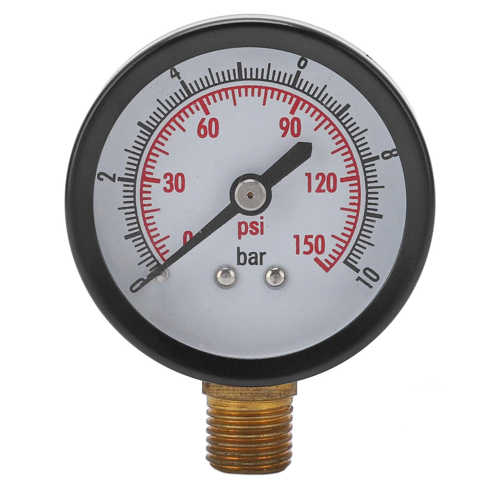 

Pressure Gauge G1/4in Connection Standard Range Vertical Pressure Meter Alloy Steel and Brass for Measurement for Laboratories