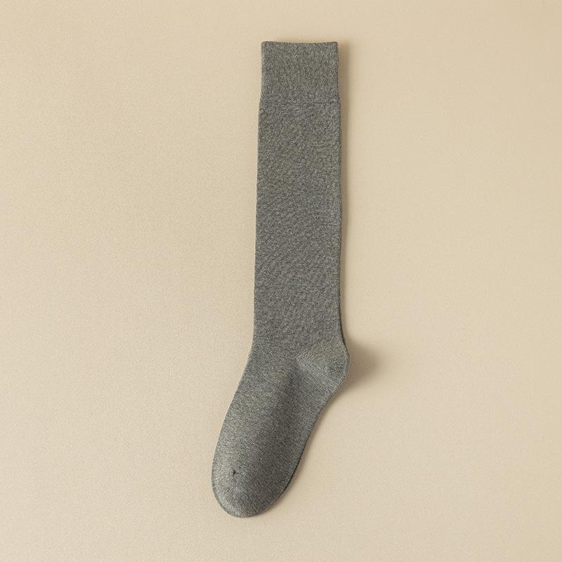 Herren Frühling Herbst Mode Neue Einfarbige Langbein Baumwollsocken