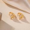 Korean Style Zirconia Crown Cartilage Earrings - Fashionable and Creative Ear Studs