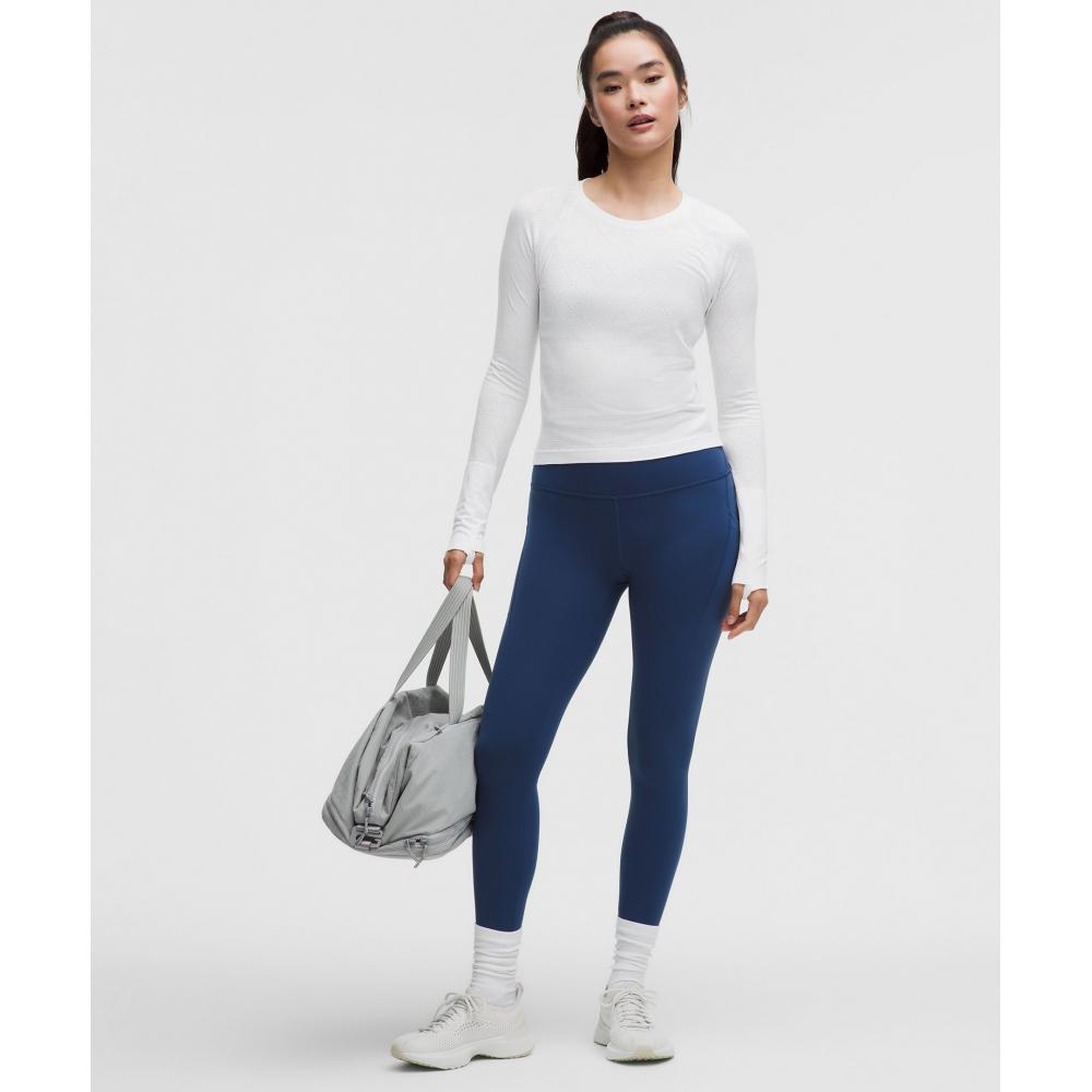 Lululemon Swiftly Tech Long Sleeve Shirt 2.0  Waist Length Diamond Drop White
