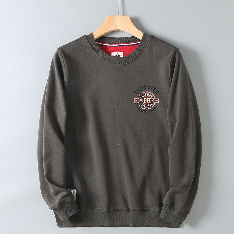 Hk Trendy Brand! Spring and Autumn Knitted Terry Cotton Letter-Print Pullover Sweatshirt for Men, Loose Casual Couple's Sports Jacket