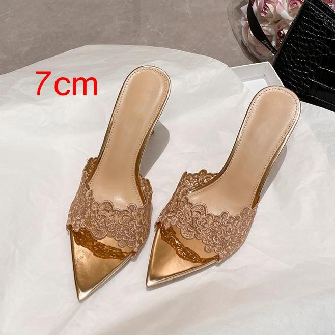 

Women s Pointed-Toe Stiletto Heels, Champagne Lace Design - Premium Footwear for Weddings & Parties 42