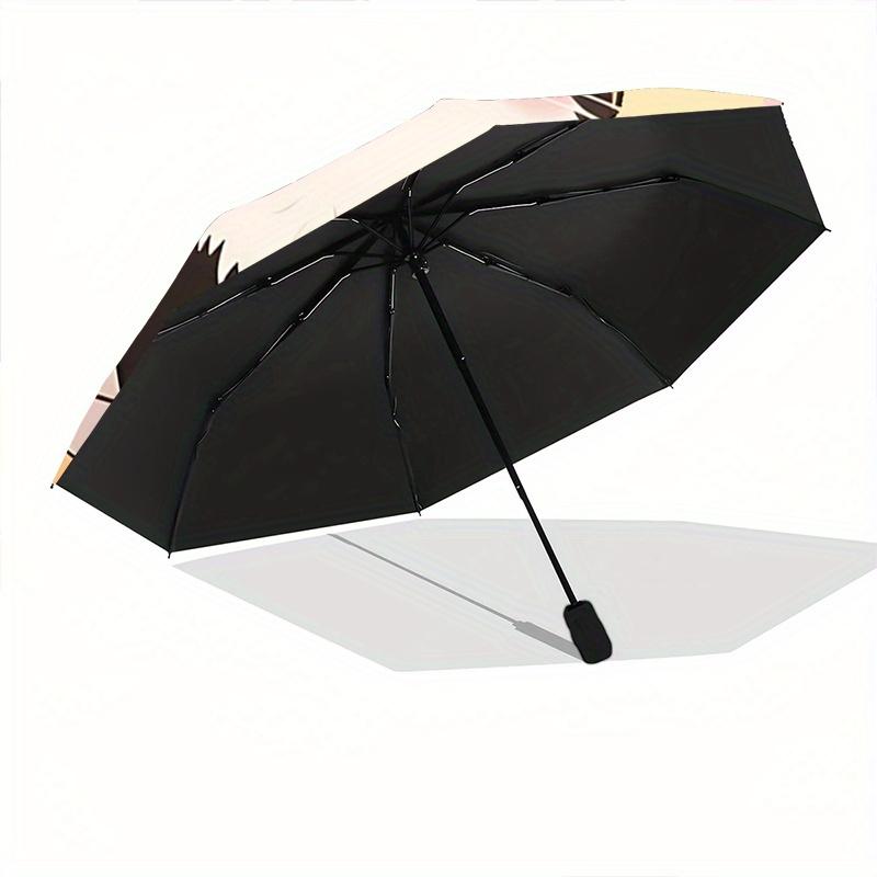 1pc Love Cat Design Durable Cartoon Folding Umbrella, Portable 3-Fold Compact Umbrella for Men and Women, Suitable for Travel or Daily Use.C063