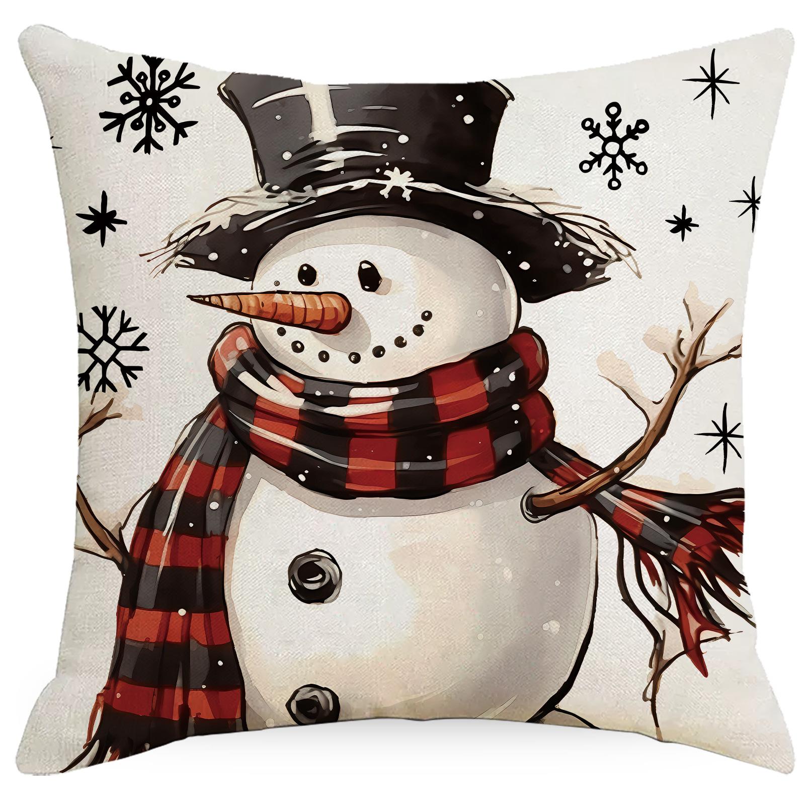 

Рождественская наволочка Декоративная наволочка для дивана Гостиная Подушка Чехол Лен Наволочка 45 * 45Cm