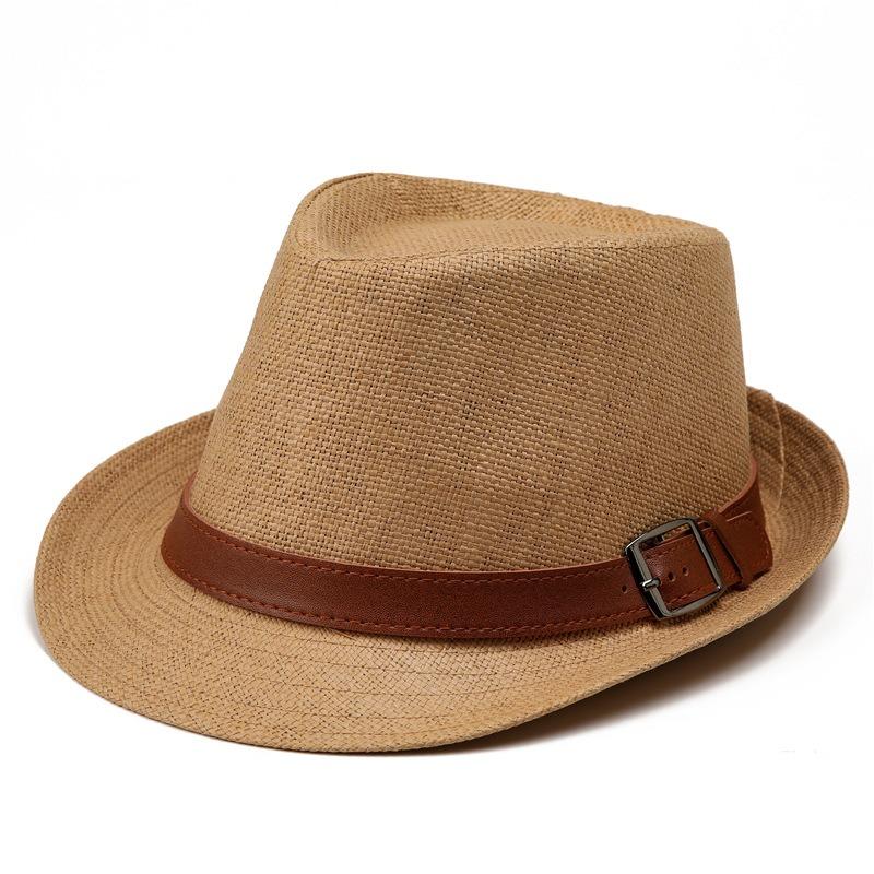 Straw Hat Men's Fashion Sunshade Top Hat Women's British Retro Jazz Hat Gentleman's Hat Sun-proof Straw Hat