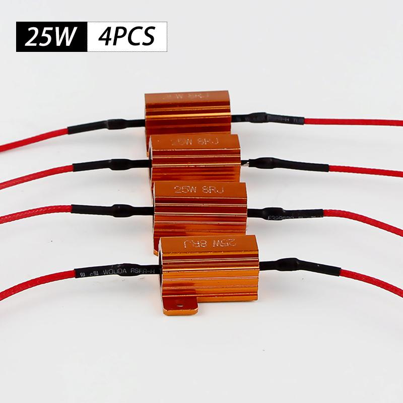 2PC/4PC Canbus Error Free Decoder Load Resistor Car Load Resistance Wiring Canceller LED Decoder 25W 8Ohm For Auto Signal Lights