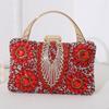 Pochette da sera metallizzata da donna con decorazioni di strass per eventi formali
