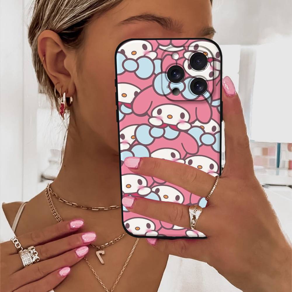 Cute Cartoon M-Melody Phone Case For IPhone 17 15 Pro Max 14 Pro 12 11 13 Mini X XR XS 16 Plus SE Back Cover