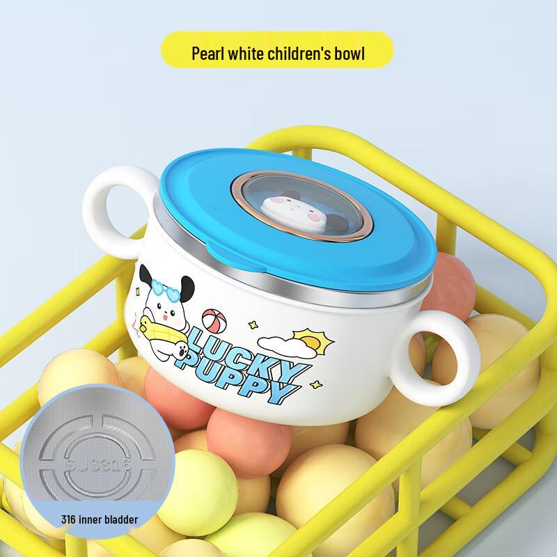 ZISIZ Kids Insulated Stainless Steel Feeding Bowl