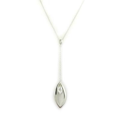 [L7424] - Silberkette 'Sissi' Weißsilber (rhodiniert) - 60x12 mm