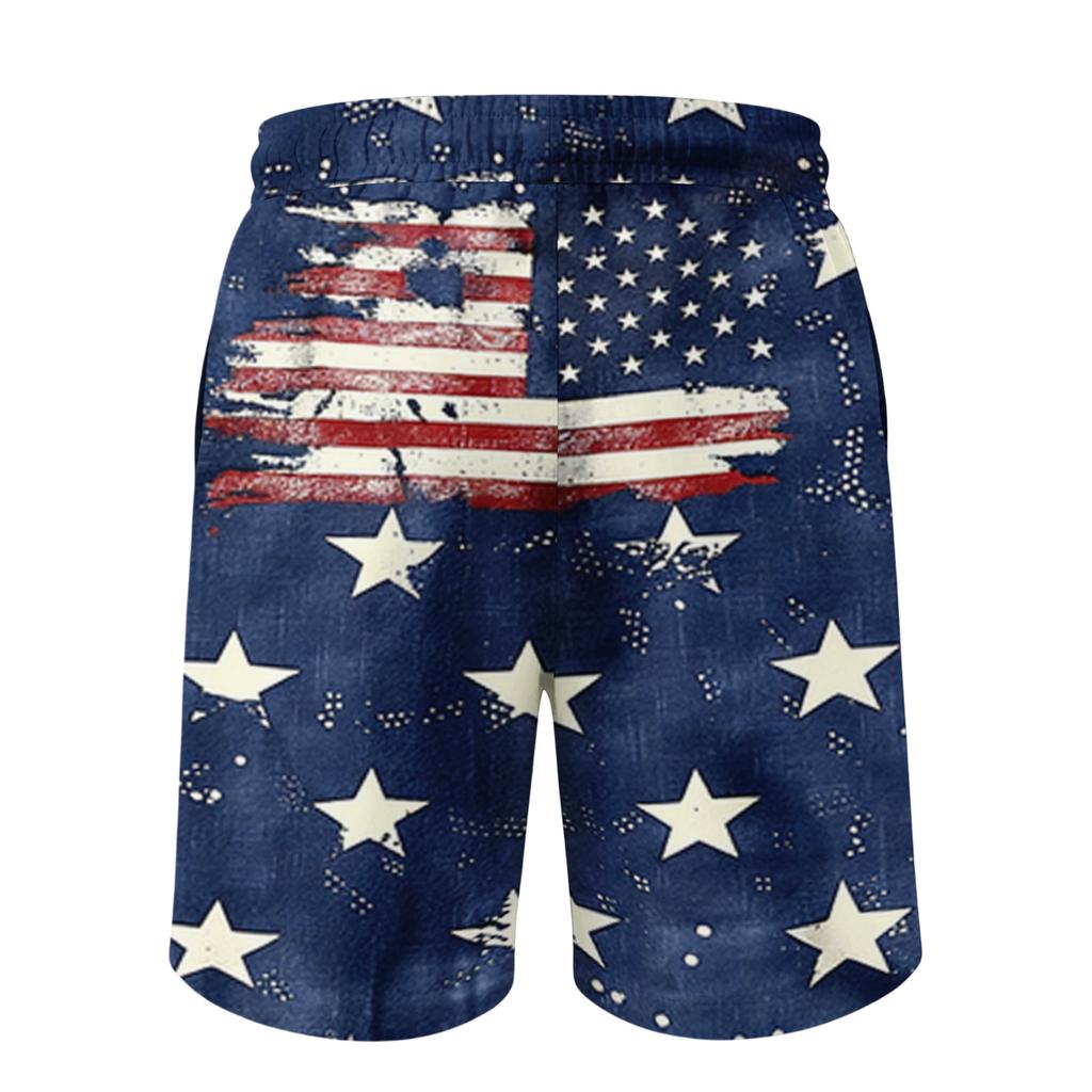 Men's Independence Day Printed Casual Drawstring Waist Shorts