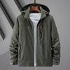 Men's Waterproof Breathable Outdoor Jacket with Detachable Hood - Spring/Autumn Plus Size Windbreaker & Sport Casual Outerwear.