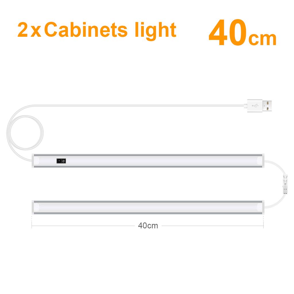 Under-Unit Light Kitchen LED Cabinet Light Bar Aluminium Bright Light Strip Non-Contact Motion Sensor Lamp For Cupboard Counter