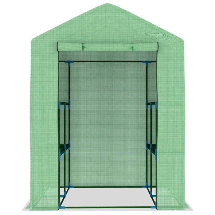 VidaXL Serre avec Etagères Abri Plantes Serre à Fleurs Serre à Plantes Légumes Jardin Résistant à la Rouille Extérieur Acier 48167