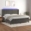 VidaXL Slat Bed Base with Mattress and LEDs, Upholstered Bed with Headboard, Double Bed, Adult Bedroom Bed, 3139584