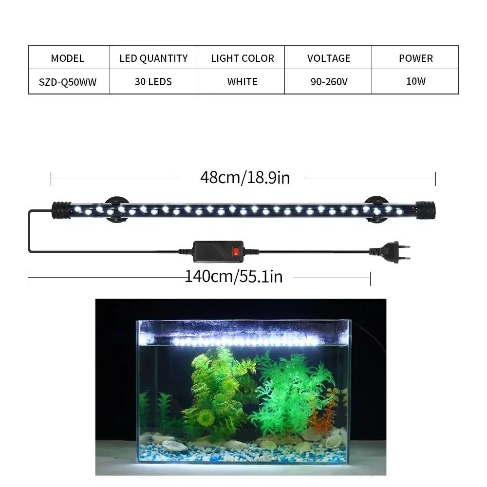 Luz LED Impermeable para Acuario Lámpara de Crecimiento para Plantas Iluminación Subacuática para Pecera Para Accesorios de Decoración de Acuarios 90-260V