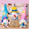 Whimsical Summer Ocean Gnome Doll With Colorful Surfboard For Festive Home Styling