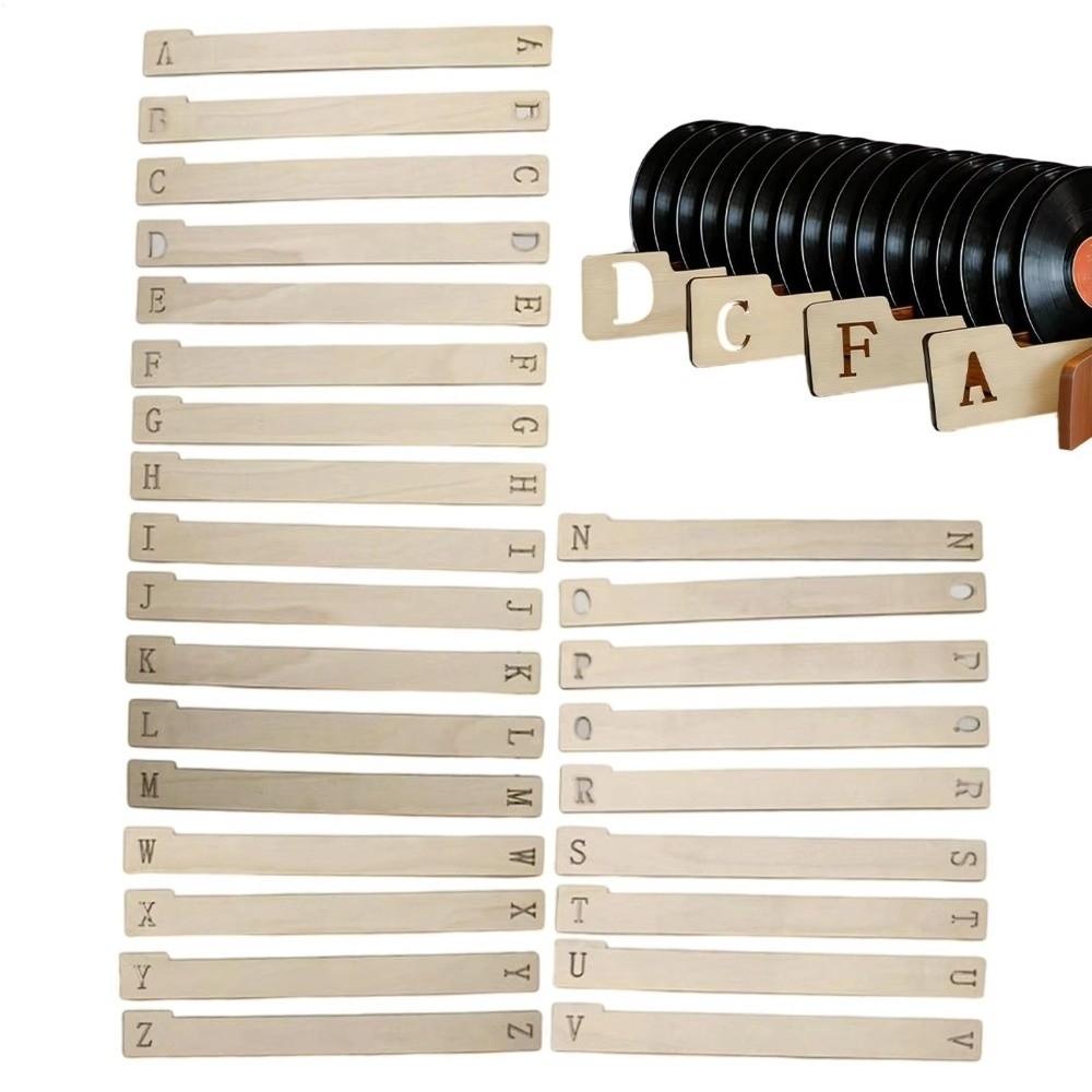 Wooden Vinyl Record Dividers Versatile Record Index Card Record Holder Organizer  Music Collection