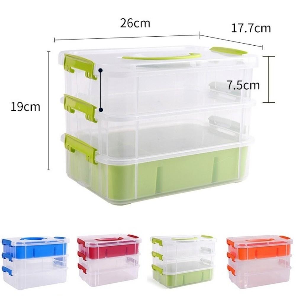 3-Schichtige Multifunktionale Aufbewahrungsbox Mehrschichtiger Transparenter Kunststoff-Organizer-Koffer Trompetenförmige PP-Box Aufbewahrungsbehälter Box