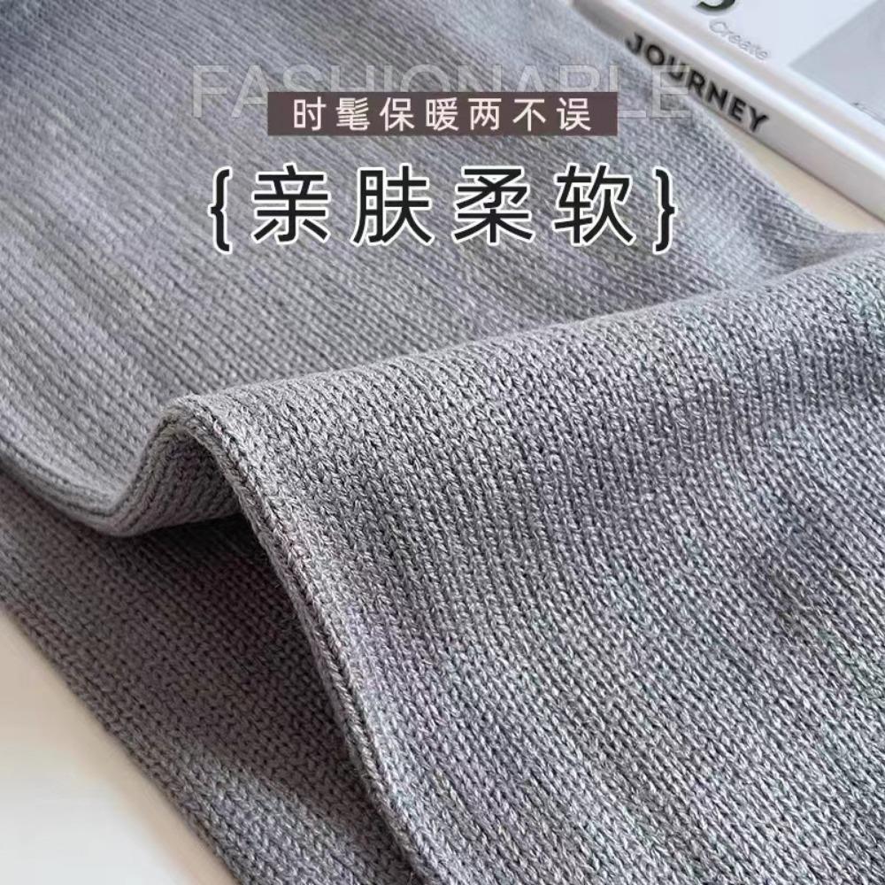 Women's Autumn and Winter New Bell Mouth Jk Solid Color Socks To Keep Warm Personalized Versatile Wool Leg Guards Knitted Leg Covers Stacking Socks