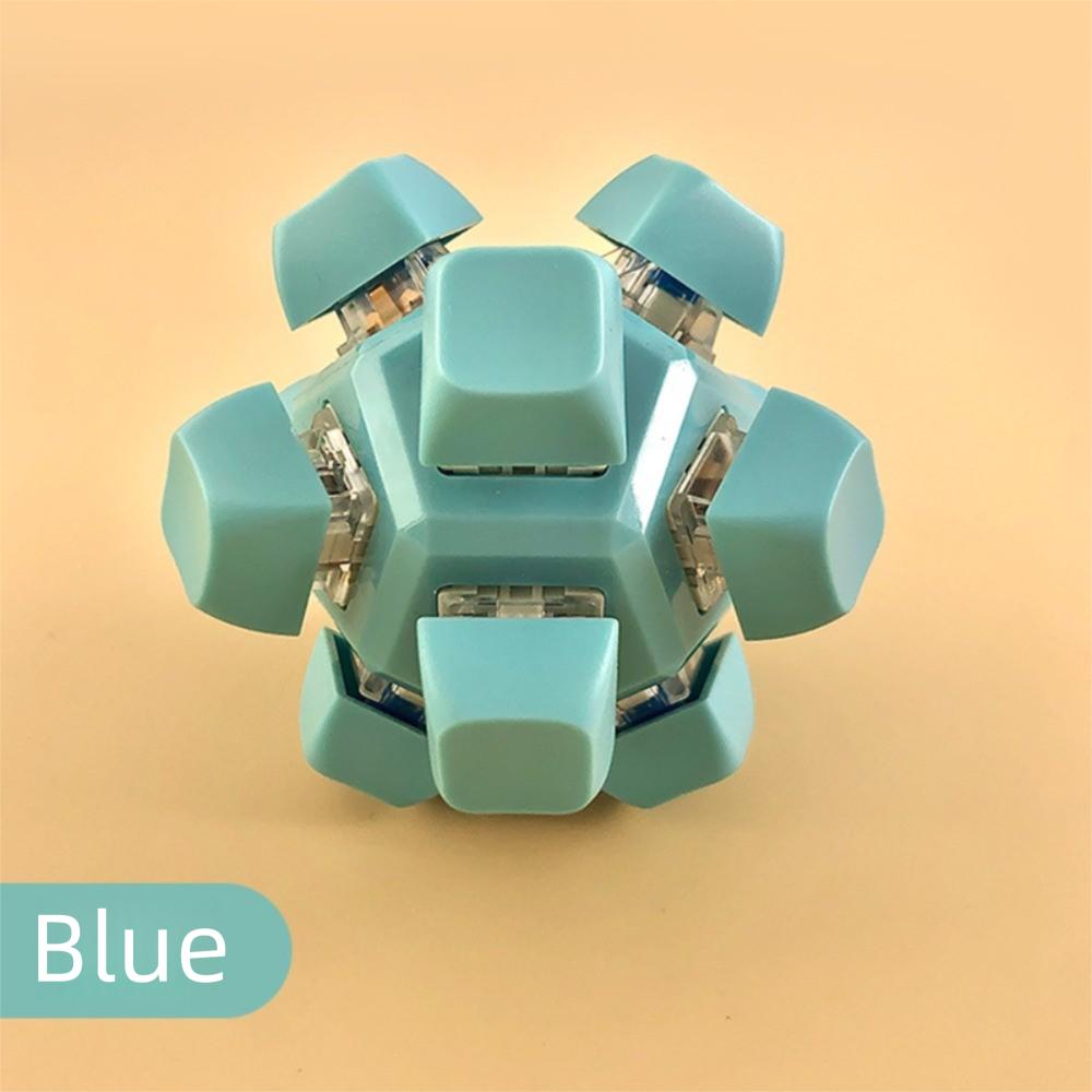 New 12 Keys Magic Ball Fidget Keychain Diy Keyboard Keycap Finger Keyboard Cap Pass The Time Keys Button Pinch Adult