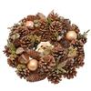 Gold Glitter Pinecone Wreath with Owl 30cm