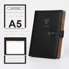 (Can Engrave Logo) A5 High-grade Leather Business Loose-leaf Notebook, Notepad with Magnetic Buckle, Student Diary,