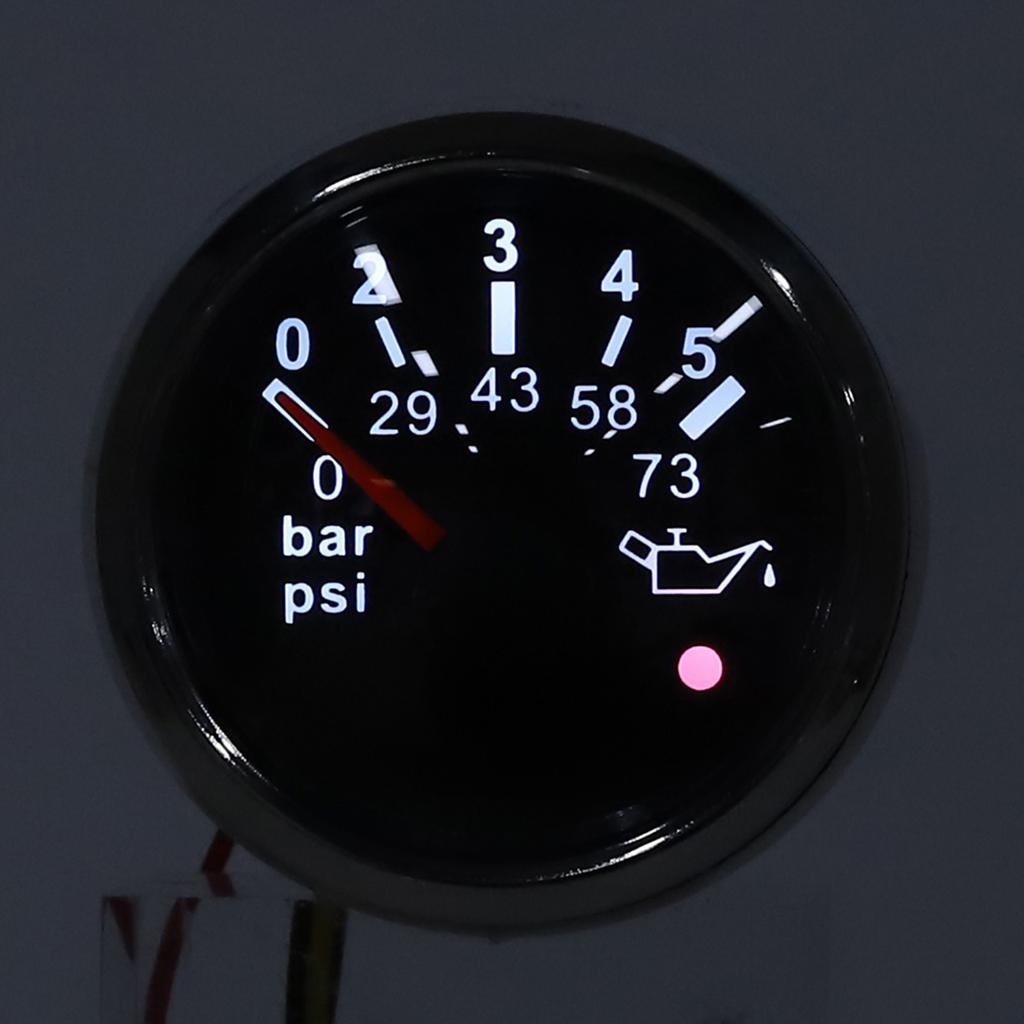 52MMCelsius2in IP67 Oil Pressure Gauge 0‑5BAR 0‑73PSI Meter with Smart Alarm for CarsCelsiusYachtsCelsiusBoats