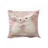 Easter Kissing Bunnies Pillow Cover 2D Fuzzy Floral Print Soft Cozy For Sofa Bed Living Room Spring Romantic Decor Gifts