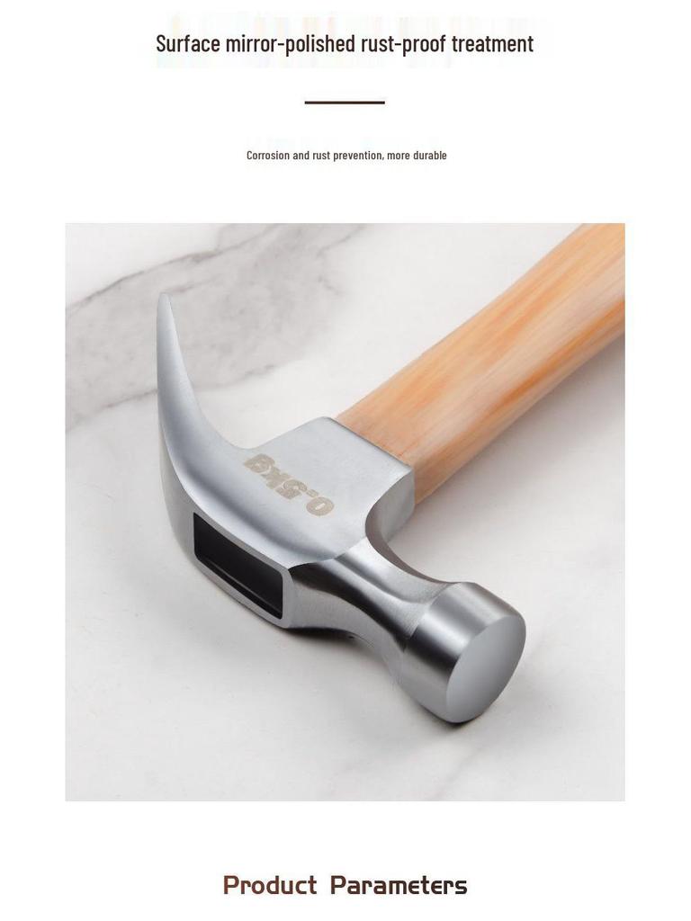 Compact One-Piece Claw Hammer for Household Woodworking and Electrician Use