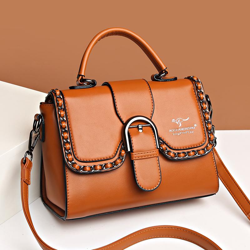 Luxusní dámská taška Vysoce kvalitní PU kůže Tašky přes rameno Designová klasická messenger taška pro ženy Vintage crossbody taška klopa