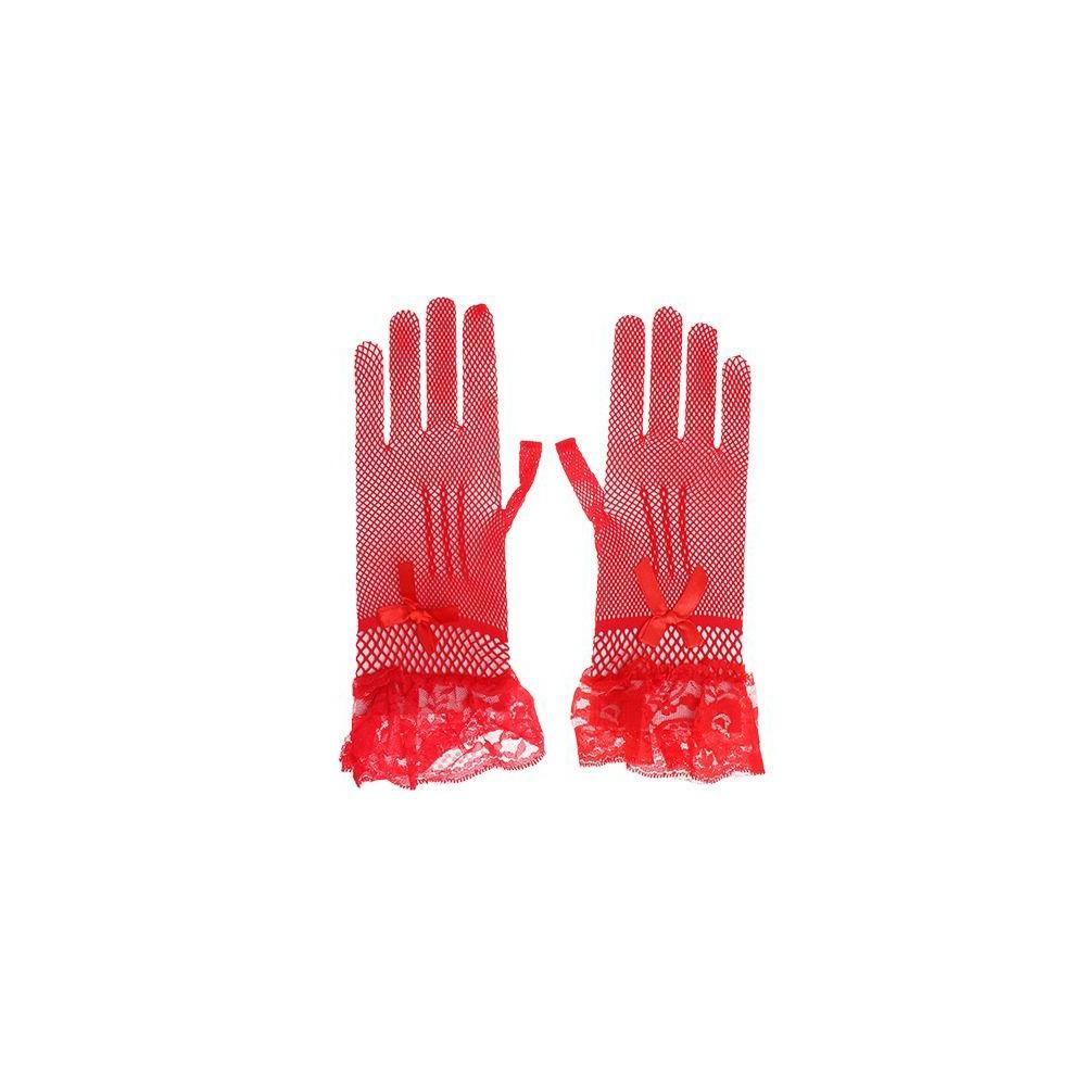 

Детские свадебные перчатки с бантом, короткие женские перчатки для девочки, праздничные перчатки принцессы для дня рождения kids type-red
