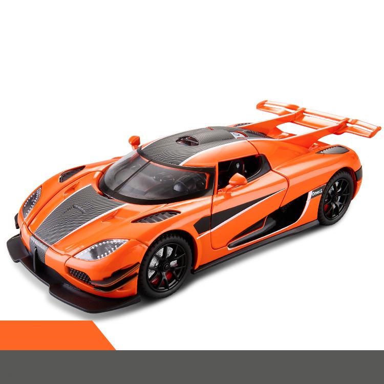 

1:24 KNSG ONE 1 Rotor Door Supercar Diecast Alloy Model Car Sound & Light Pull Back Children s Toy Car Holiday Gift For Children оранжевый