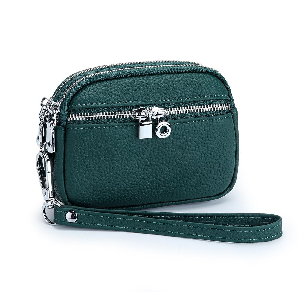 Factory Leather Small Mini Women's Coin Purse Multi-layer Zipper Large Capacity Storage Bag