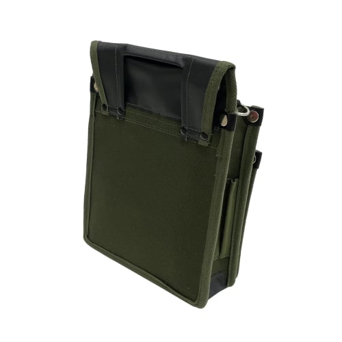 SK11 Canvas Two-Tier Tobi Waist Pouch (National Defense Model TSH-2D-DG) - Slim, Crush-Resistant Bellows Construction, Reinforced Bottom, and Inner Po