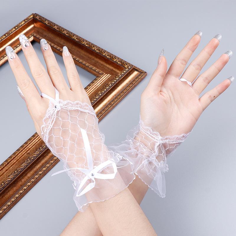 1 par Nageldekorationer För Nageldekoration Spets Falsk Veckad Manschett Manikyr Fotorekvisita Falska Ärmar Nageltillbehör Förnödenheter